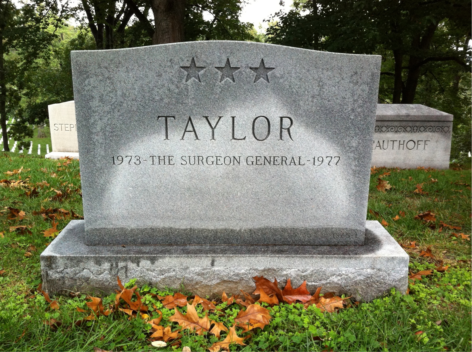 Back of headstone — Richard Taylor