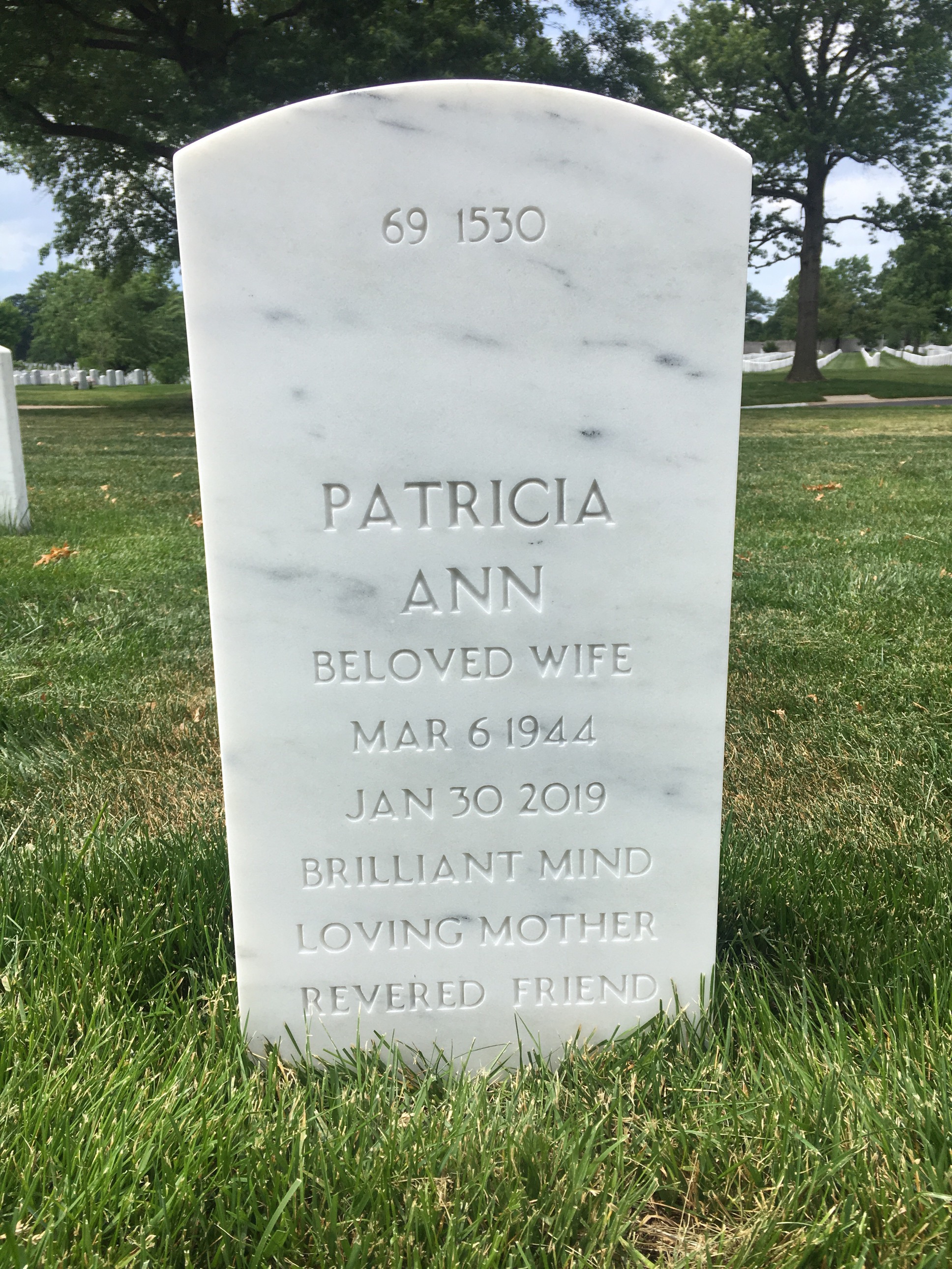 Back of headstone — Oscar Wood