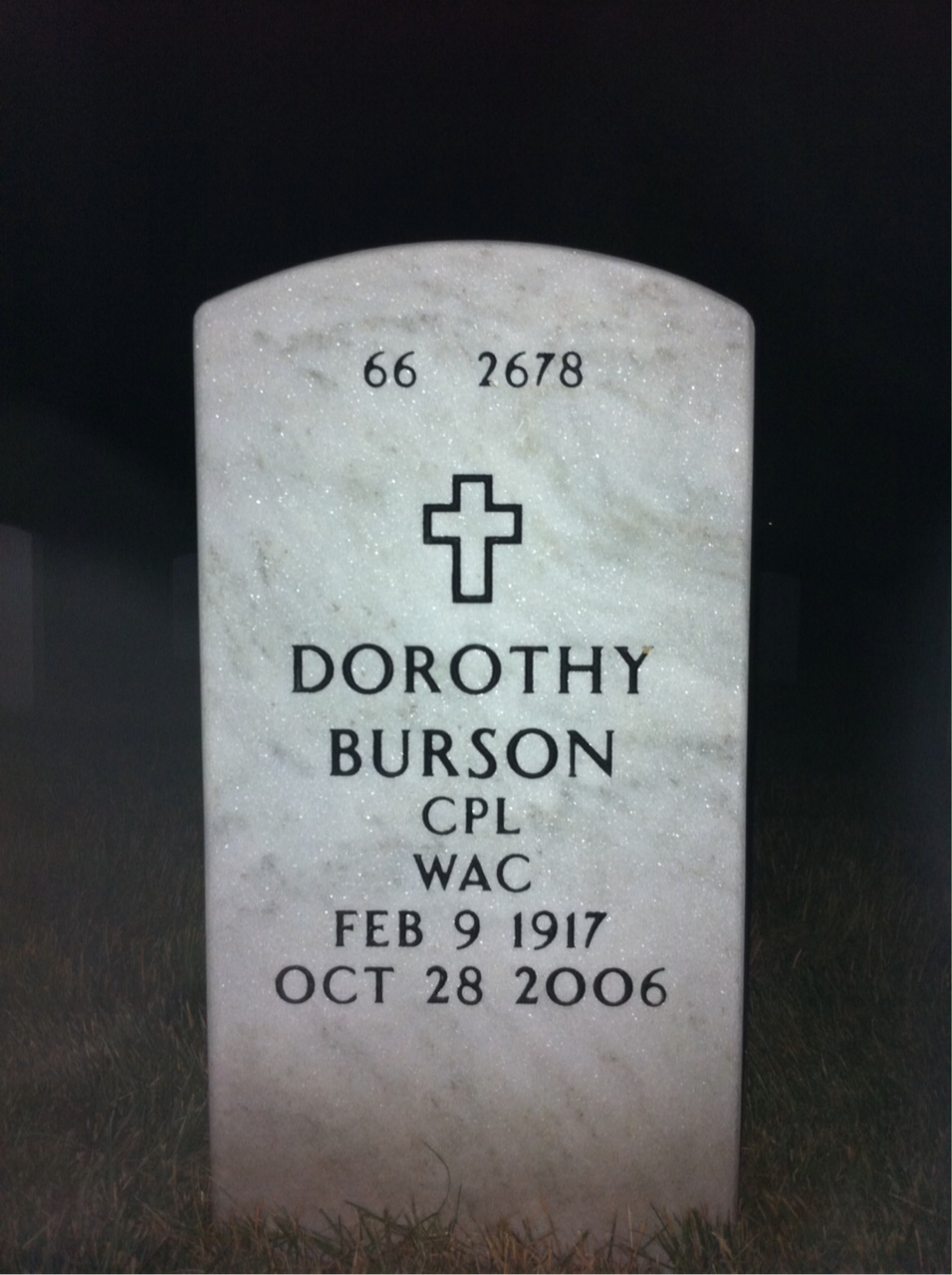 Back of headstone — David Burson
