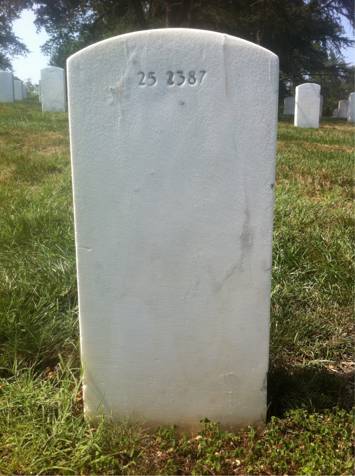 Back of headstone — Anna Adams