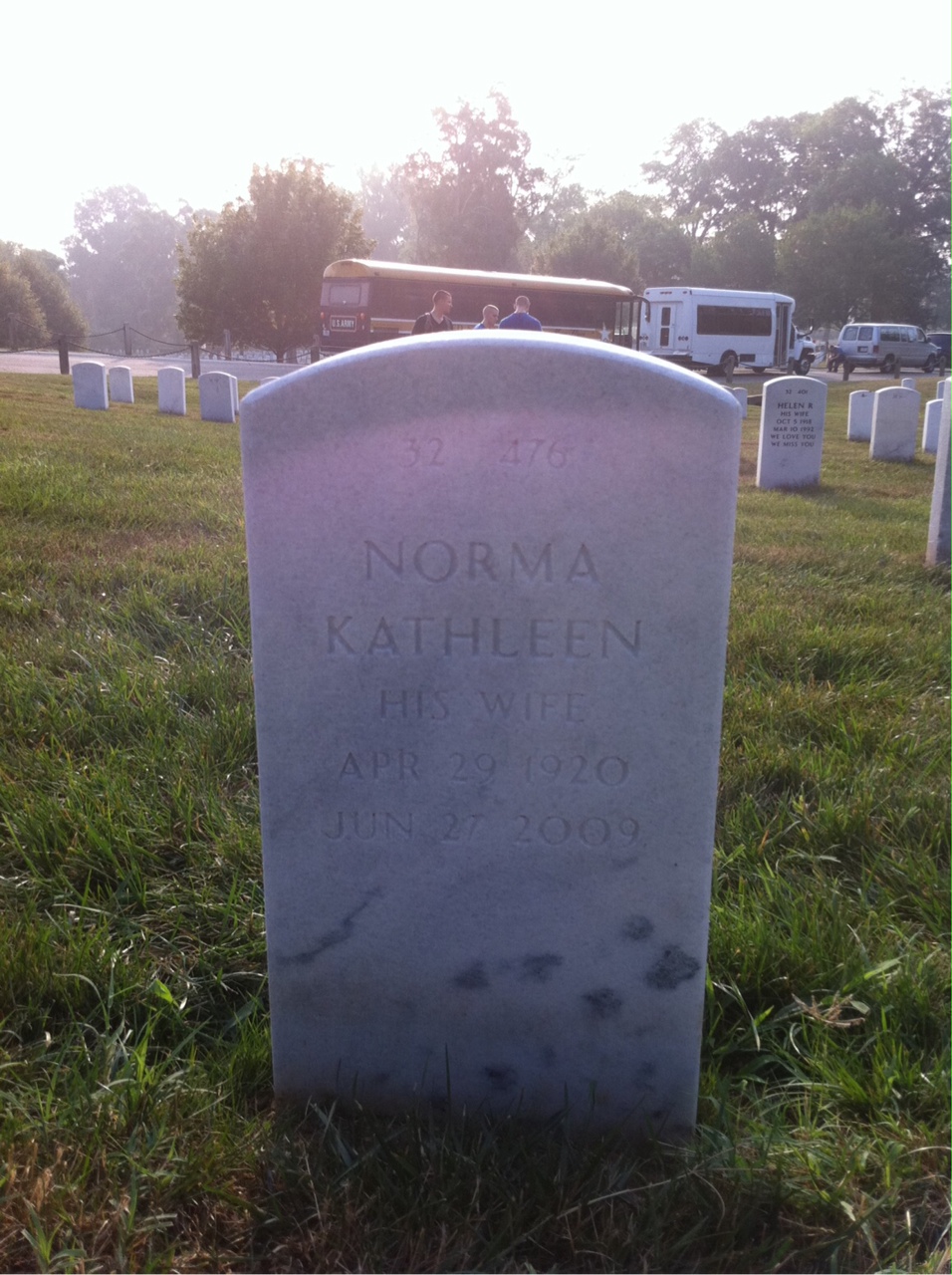 Back of headstone — Hampson Fields