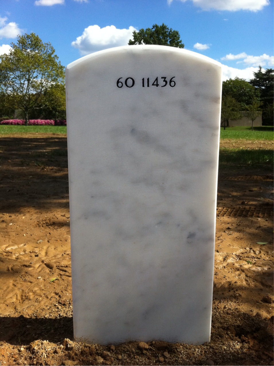 Back of headstone — Fidelis Augustus