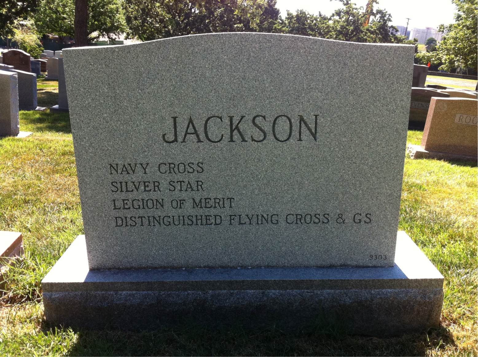Back of headstone — P Jackson