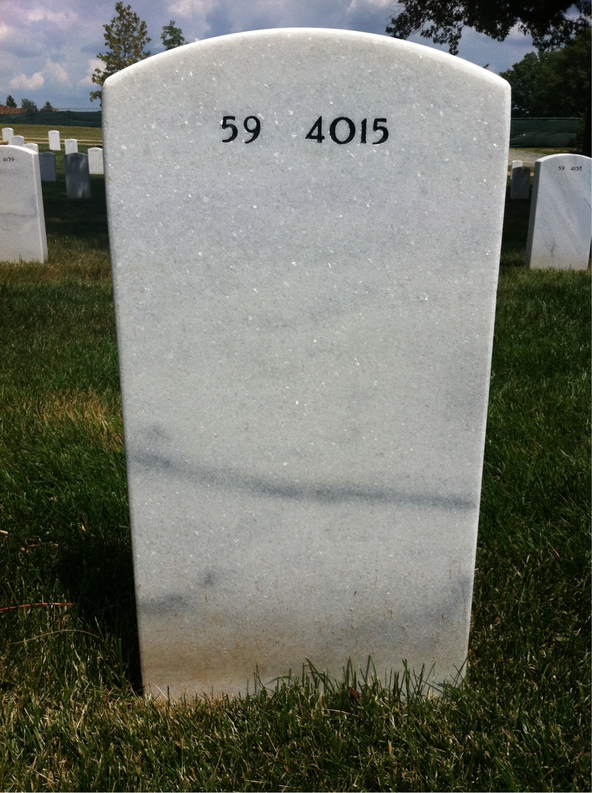 Back of headstone — William Harry Woods