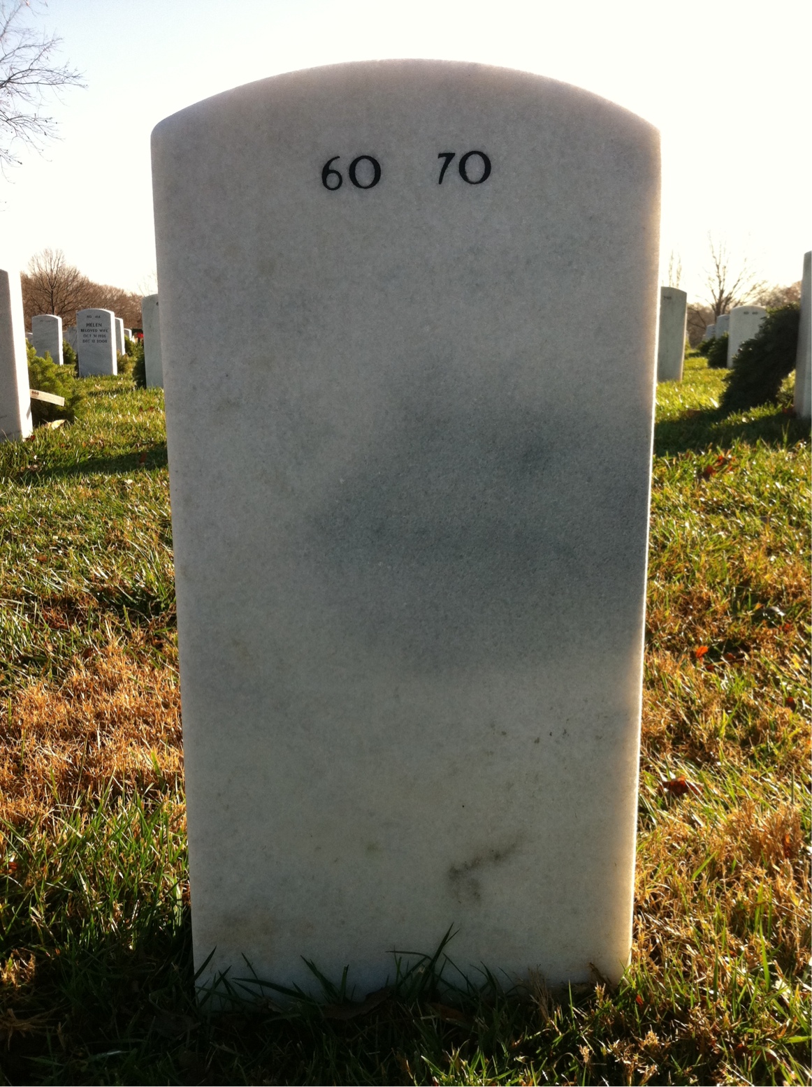 Back of headstone — Samuel Walker