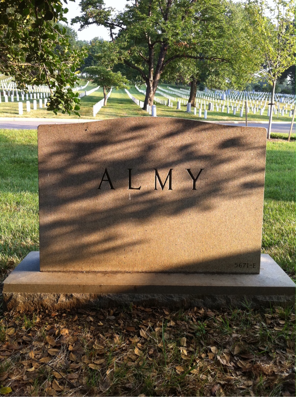 Back of headstone — Dean Almy