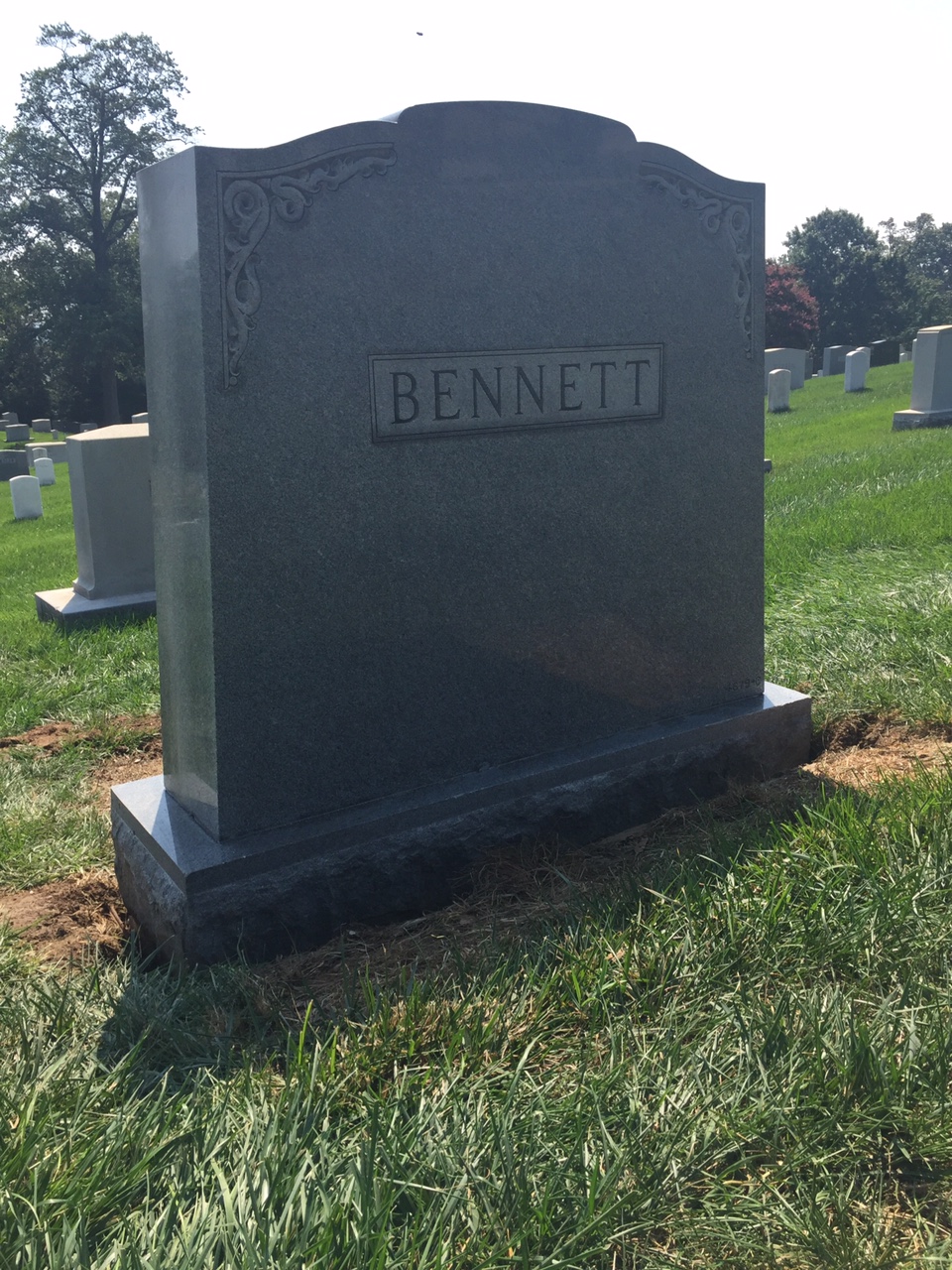Back of headstone — Mary Bennett