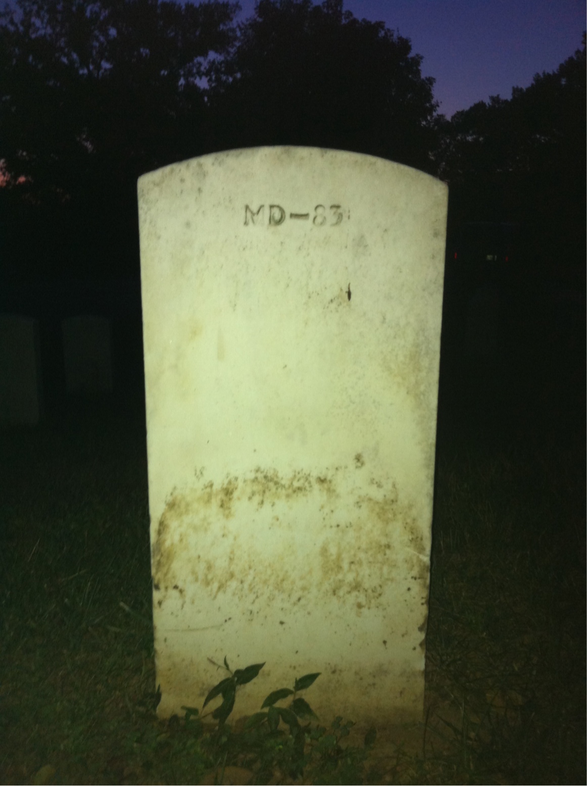 Back of headstone — Clarence Ballard