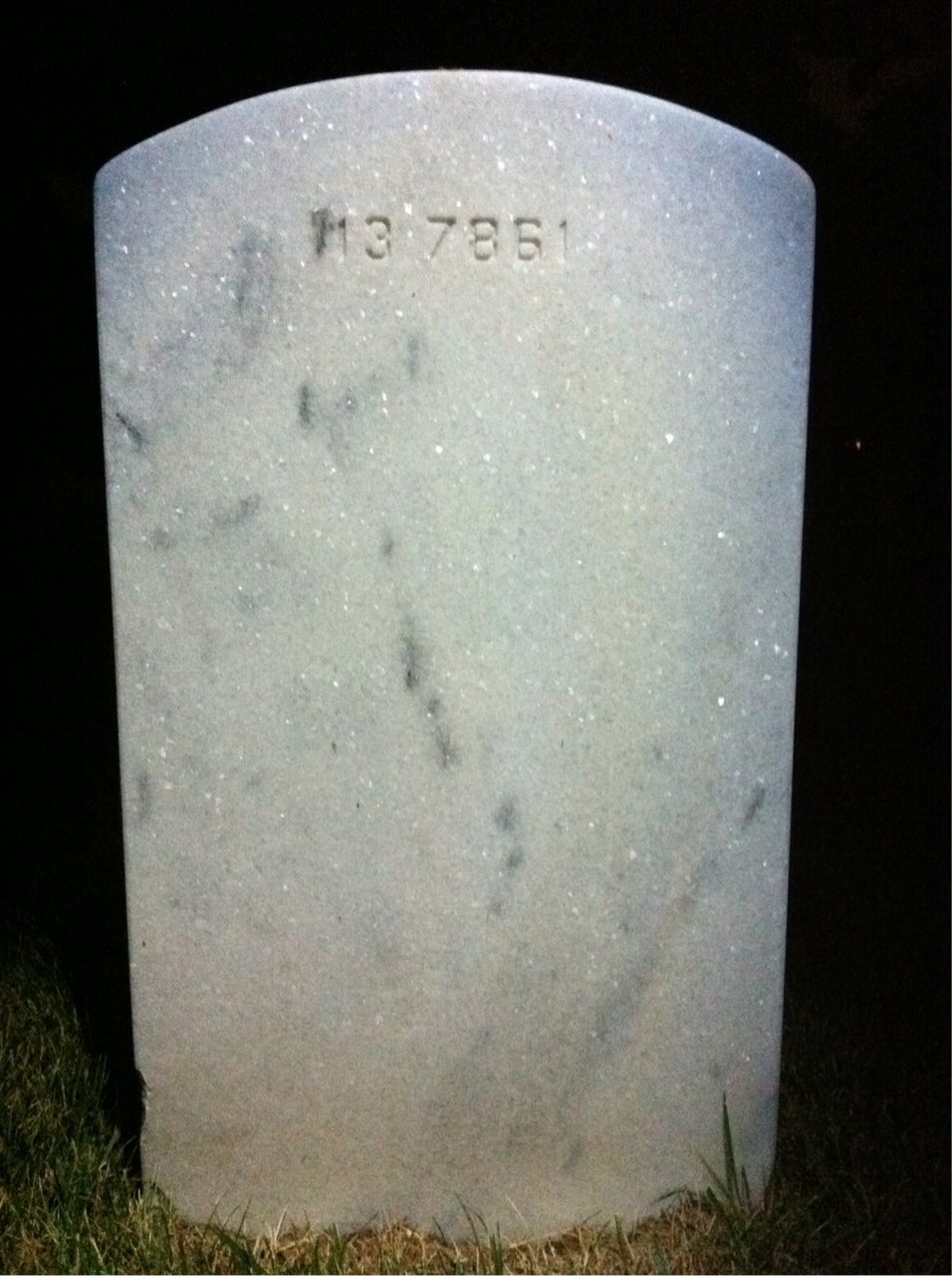 Back of headstone — Abel Blair