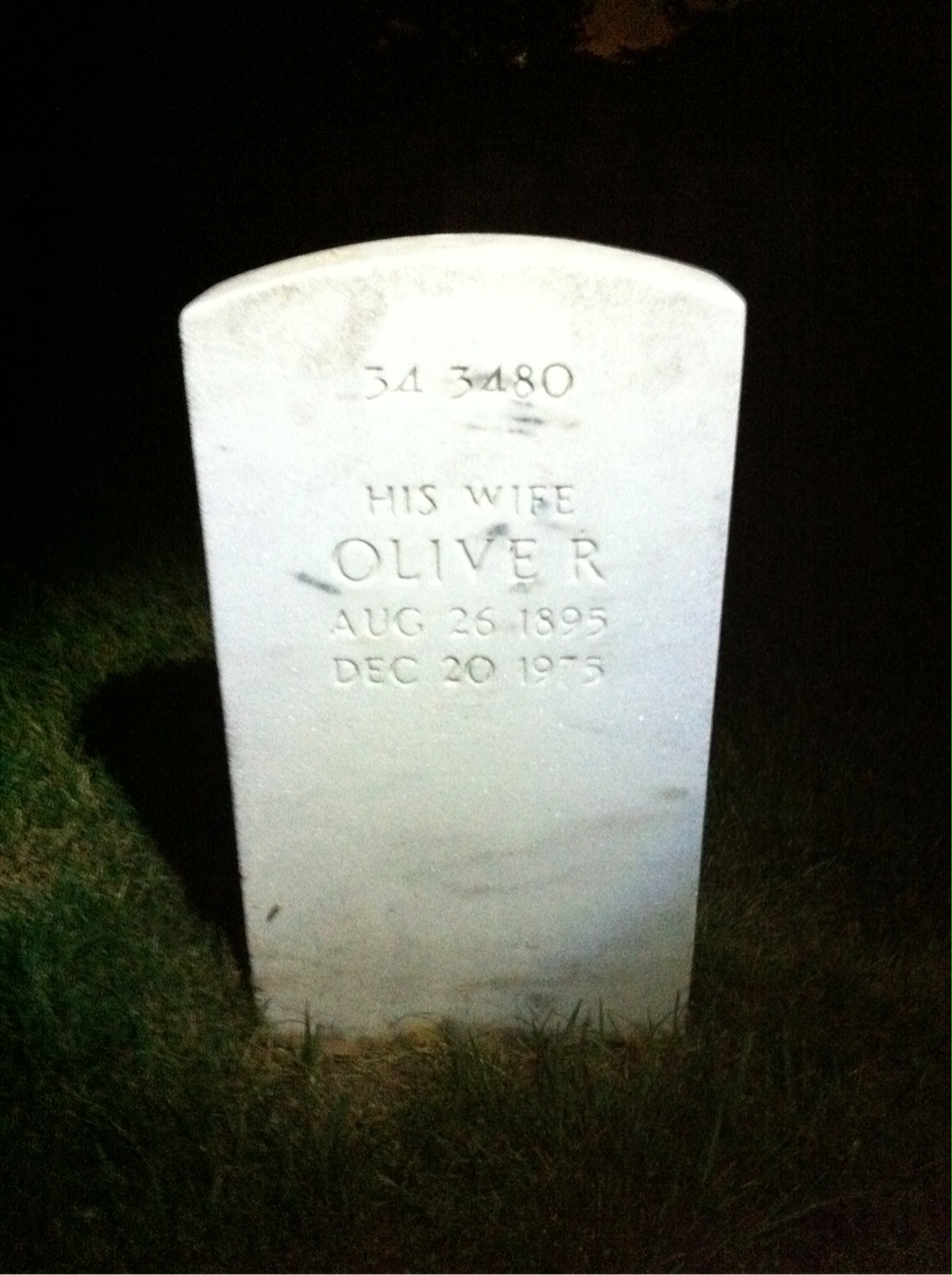 Back of headstone — John Alexander