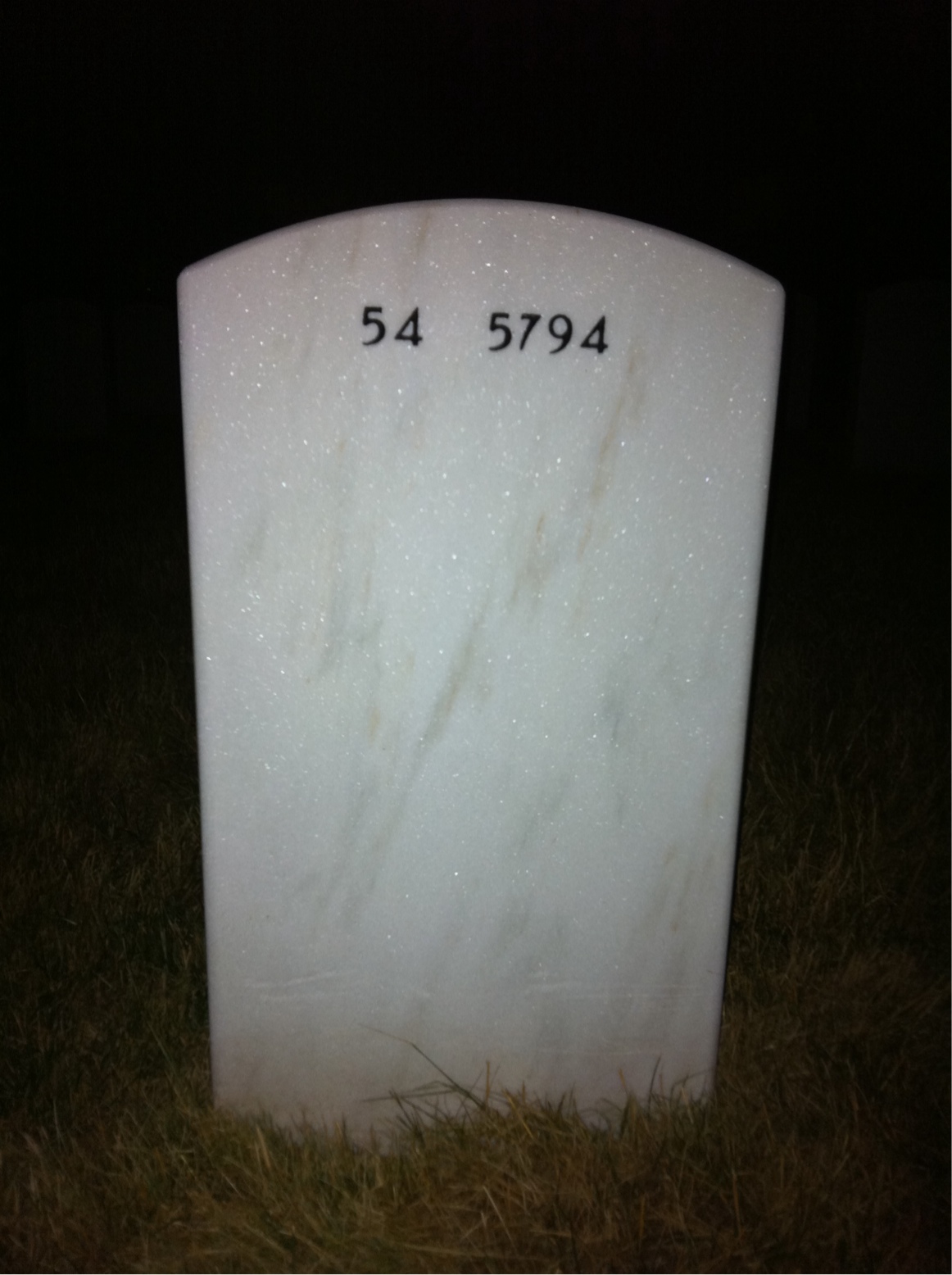 Back of headstone — George Davis