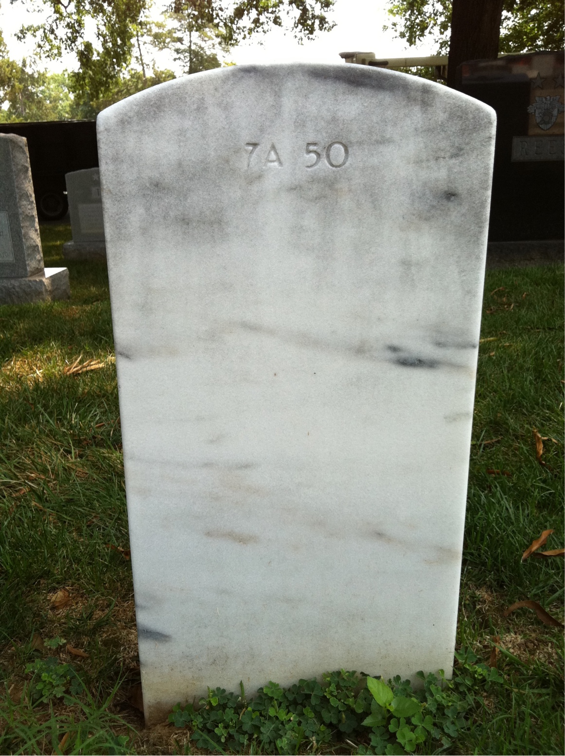 Back of headstone — Susan Baker
