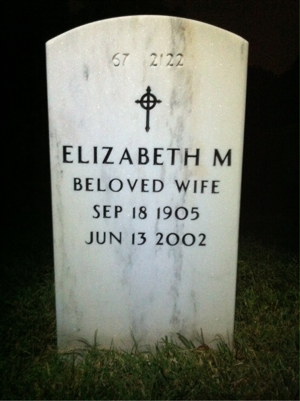 Back of headstone — Clifton Adams
