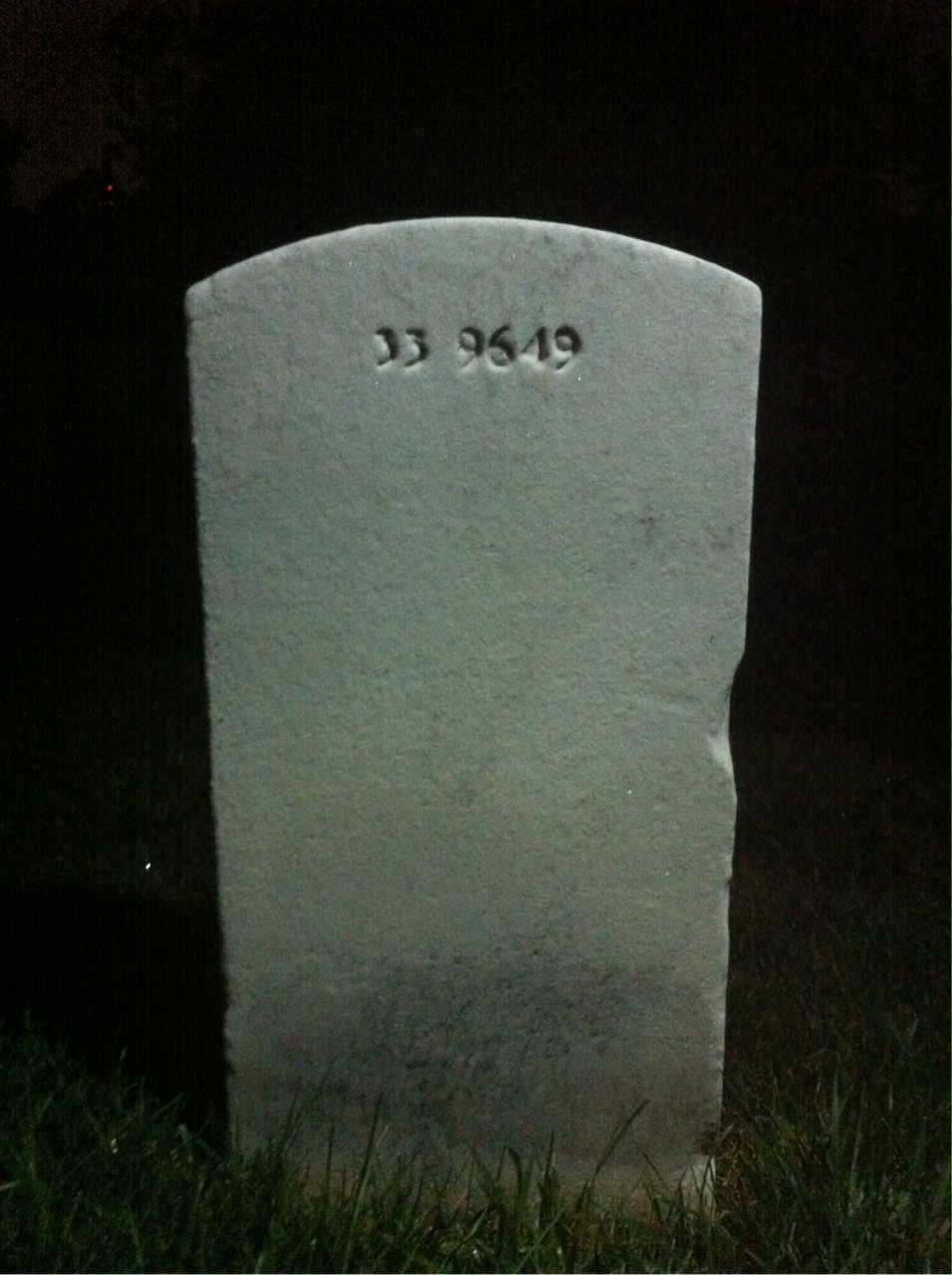 Back of headstone — Robert Allen