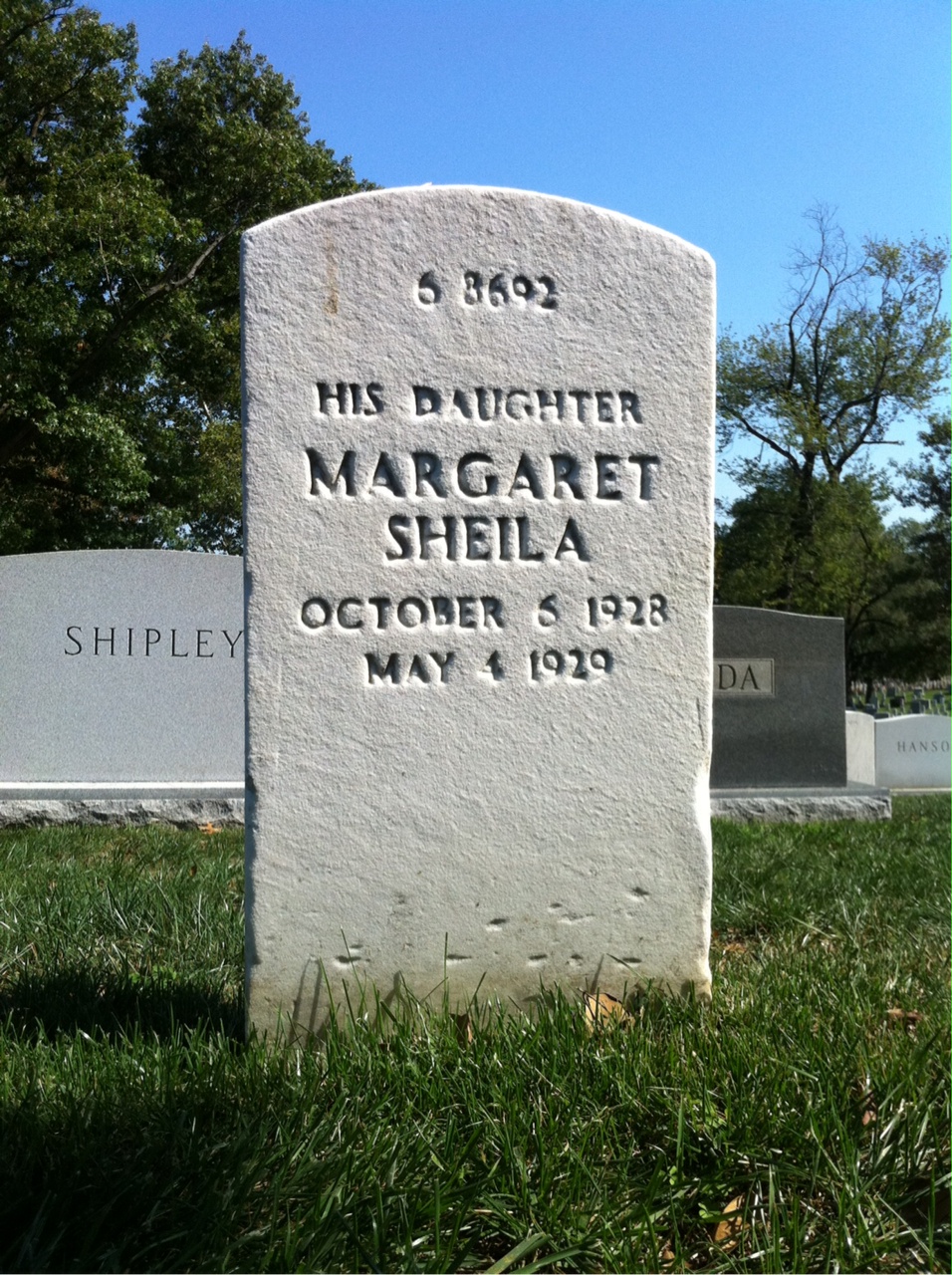 Back of headstone — John Alcure
