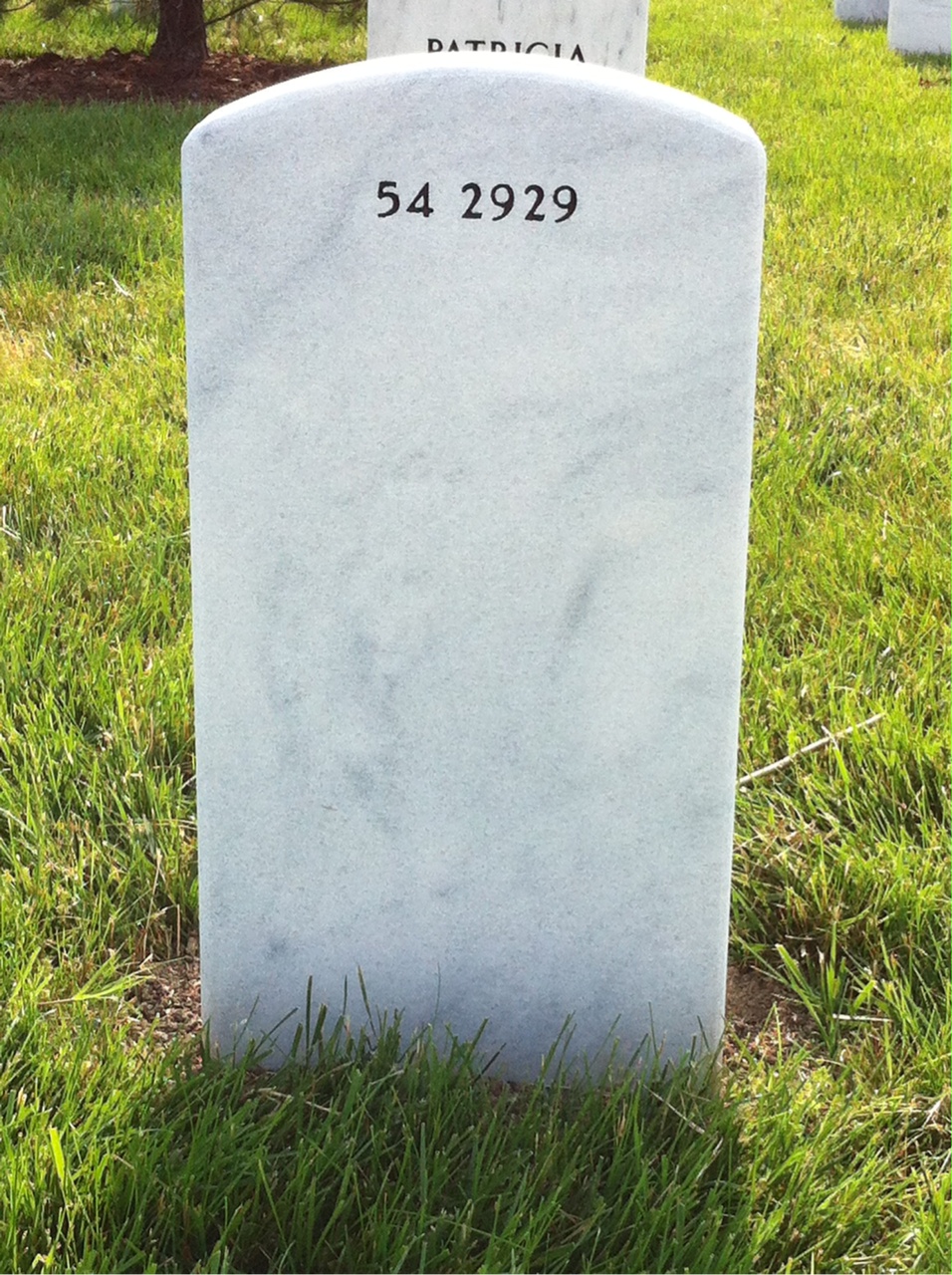 Back of headstone — Joseph Breton