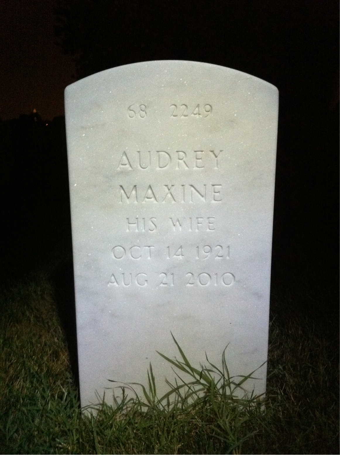 Back of headstone — Marvis Morrison