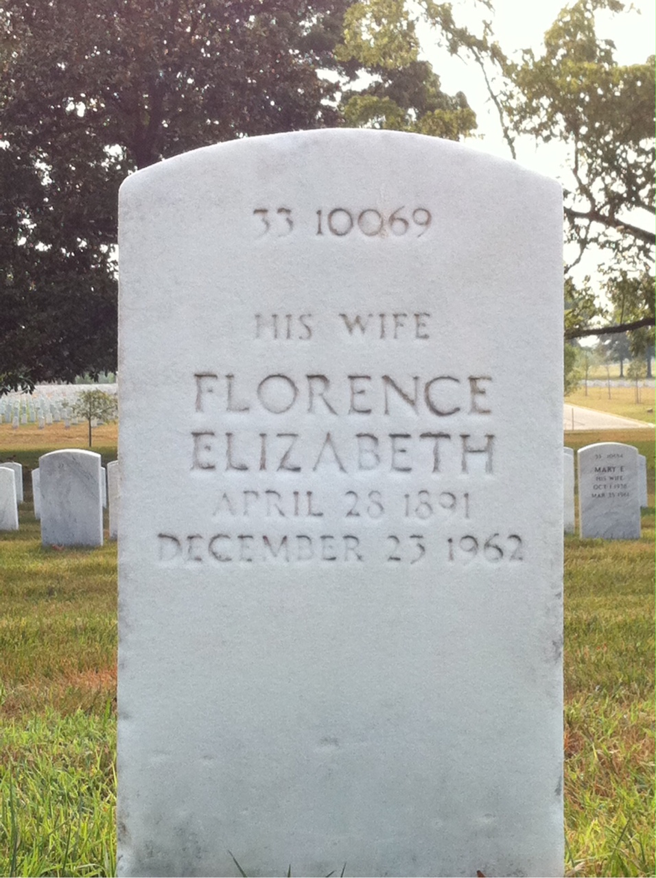 Back of headstone — Ulysses Blair