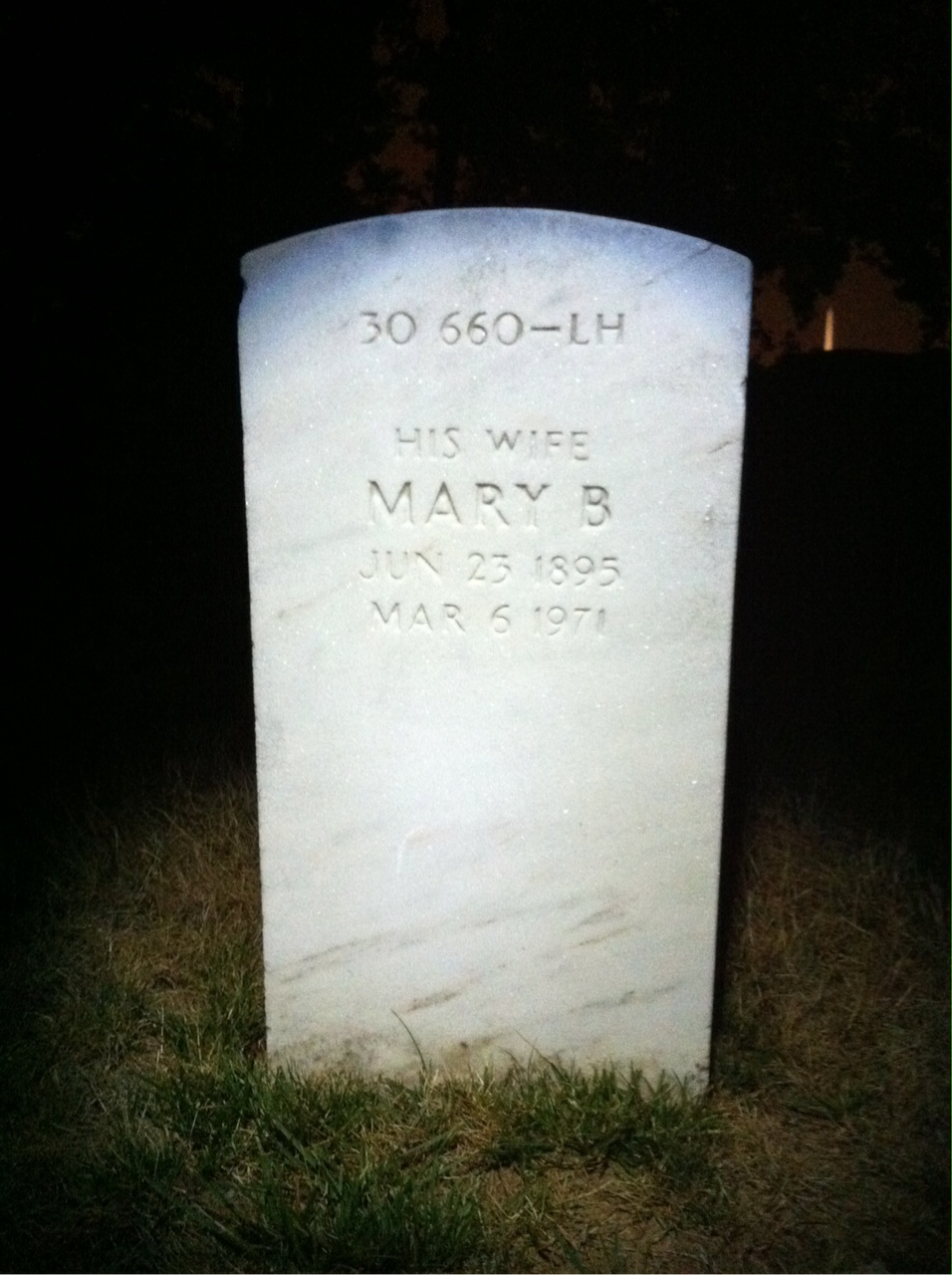 Back of headstone — Charles Frederick Grisham