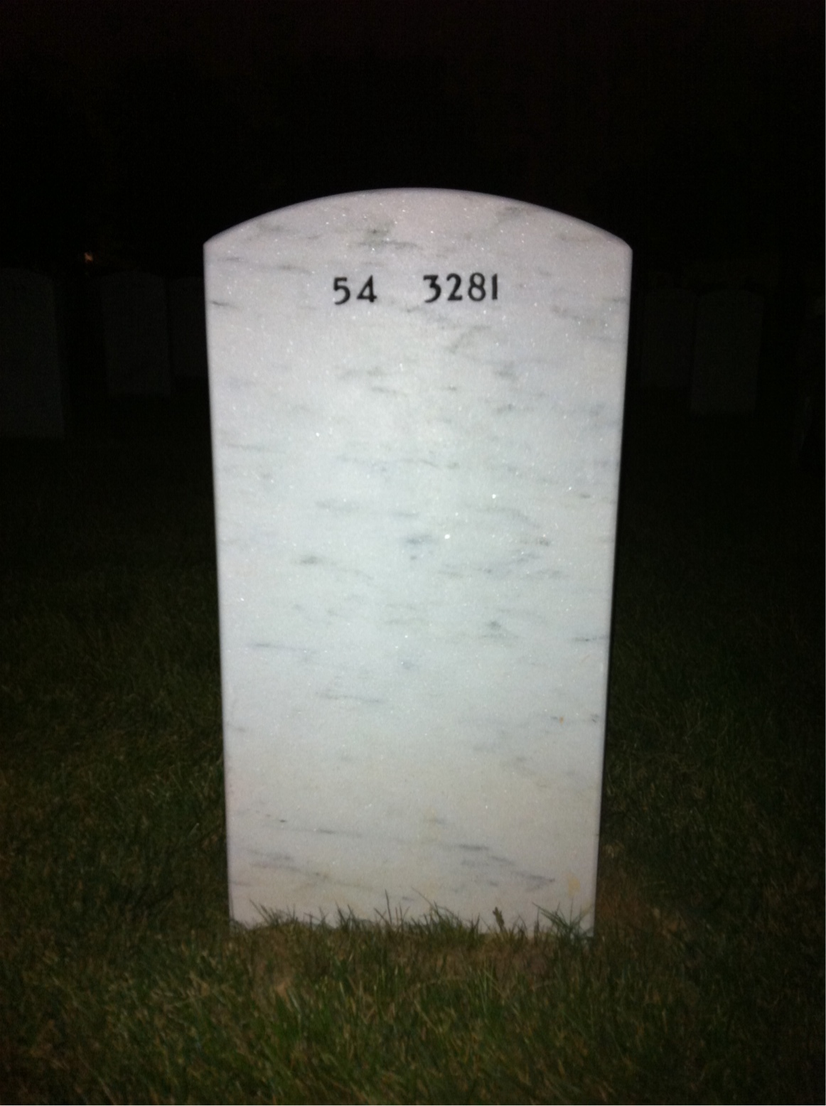 Back of headstone — Homer David Baker