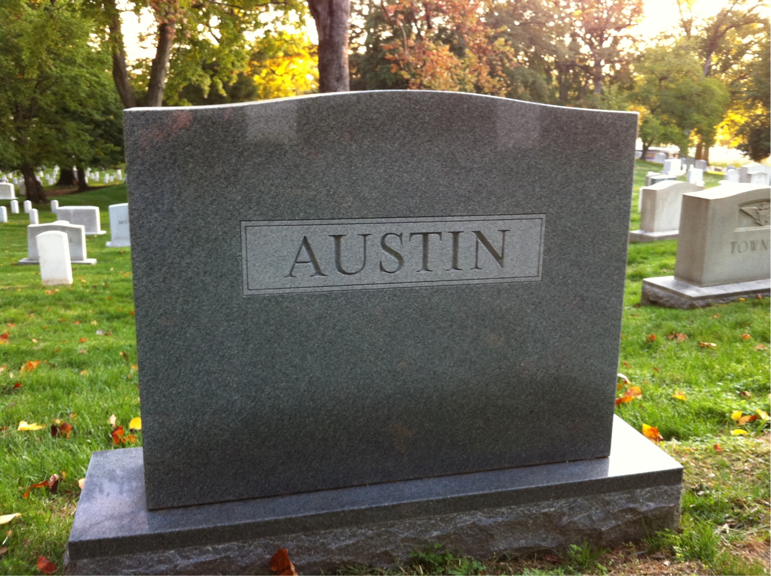 Back of headstone — Elizabeth Austin