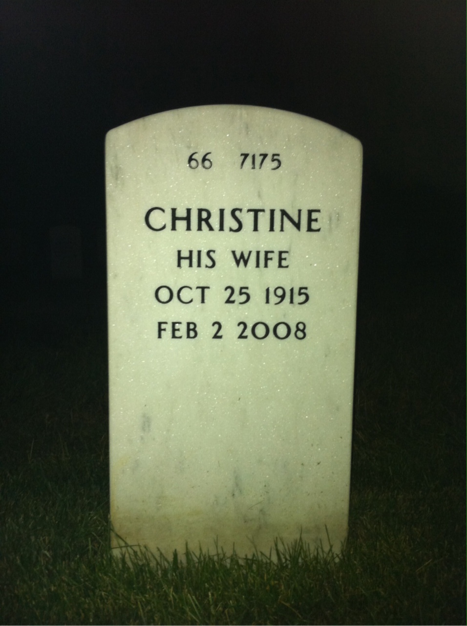 Back of headstone — George Chaille