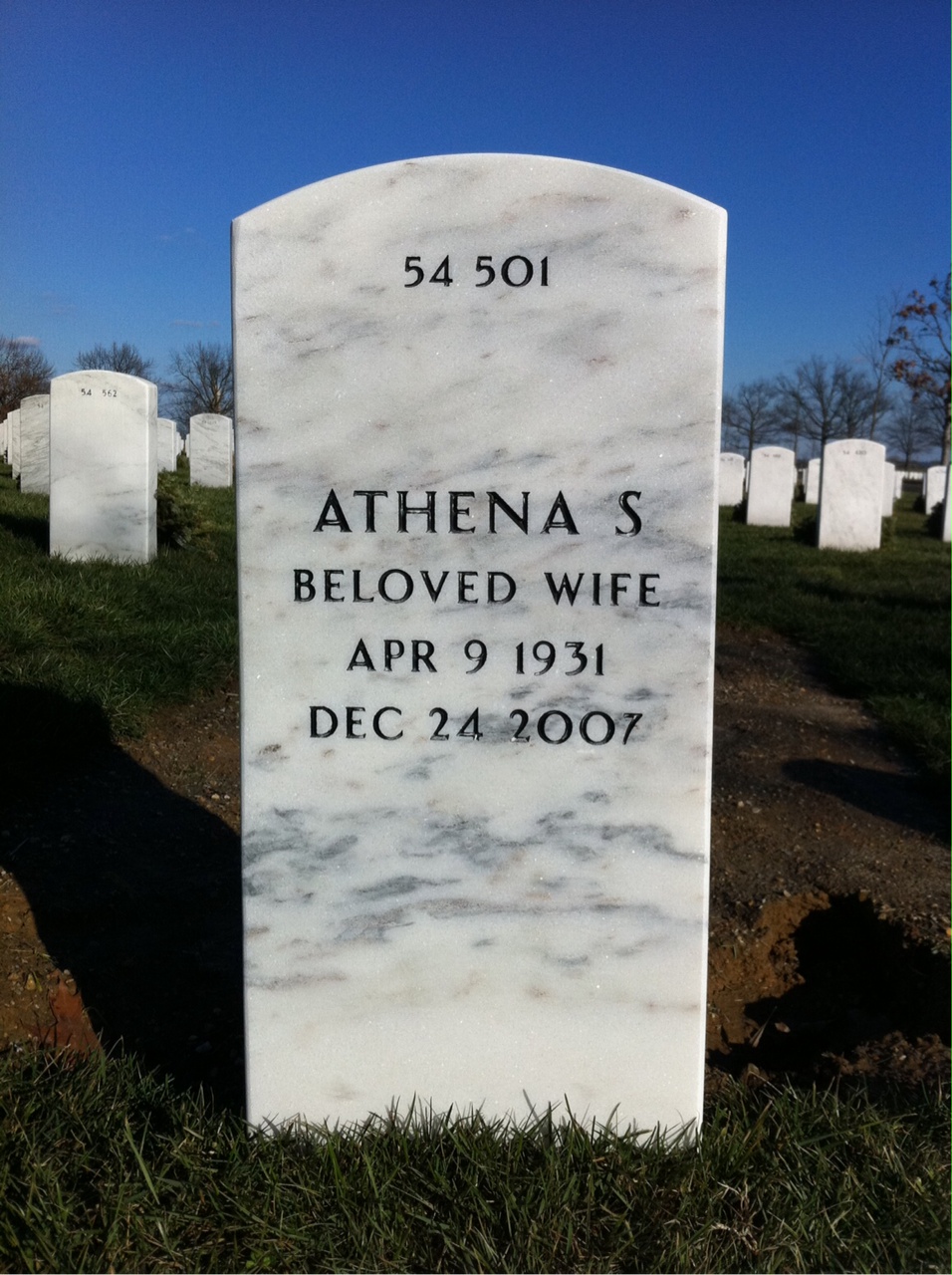 Back of headstone — George Talios