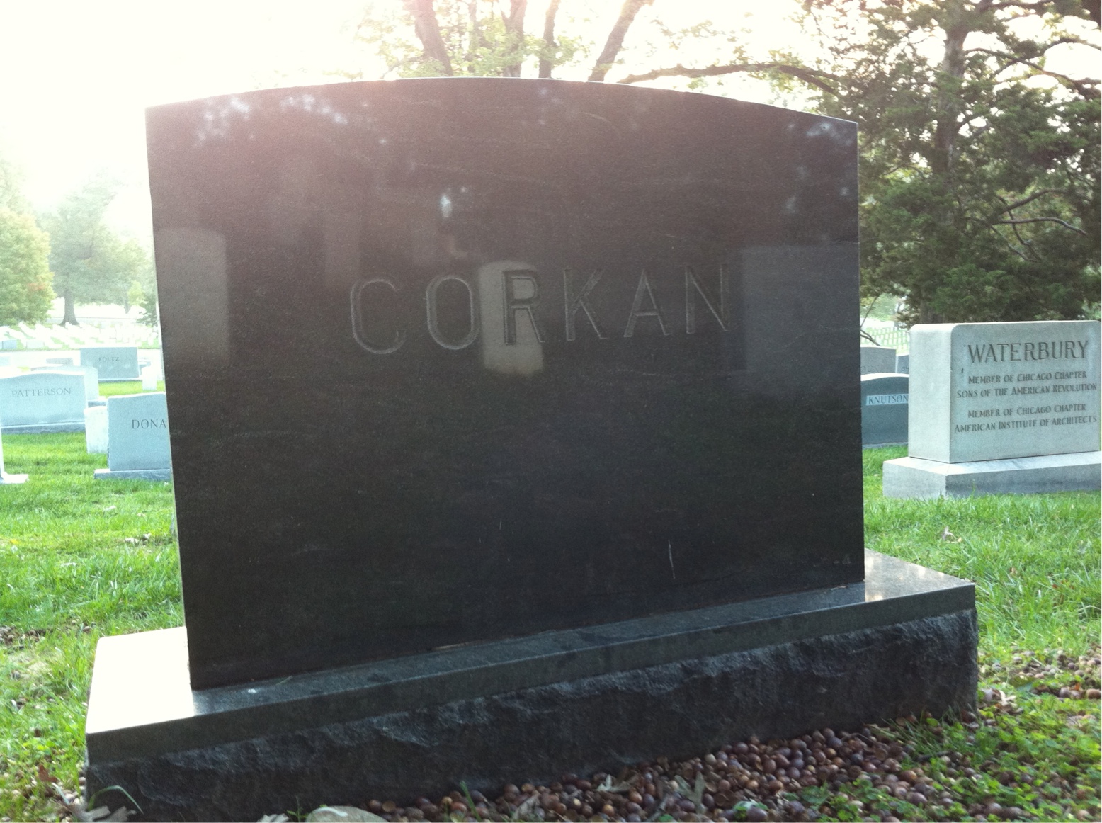Back of headstone — Lloyd Corkan