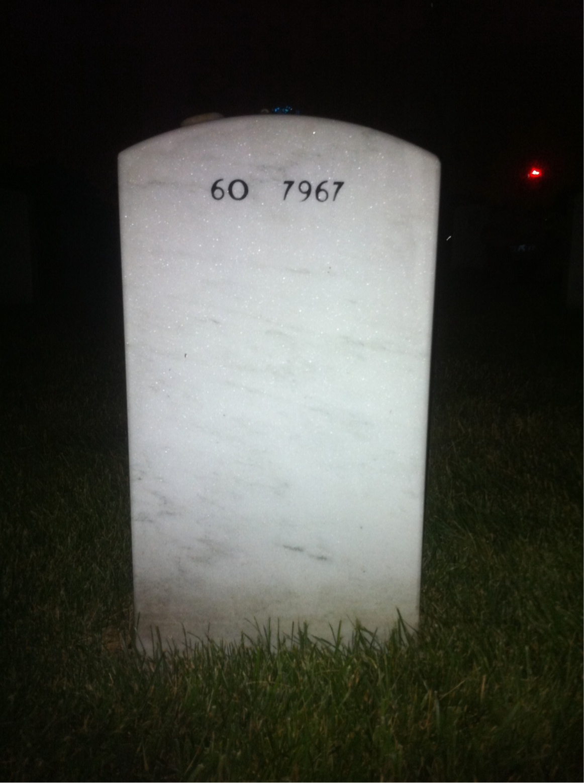 Back of headstone — Jeffery Walker