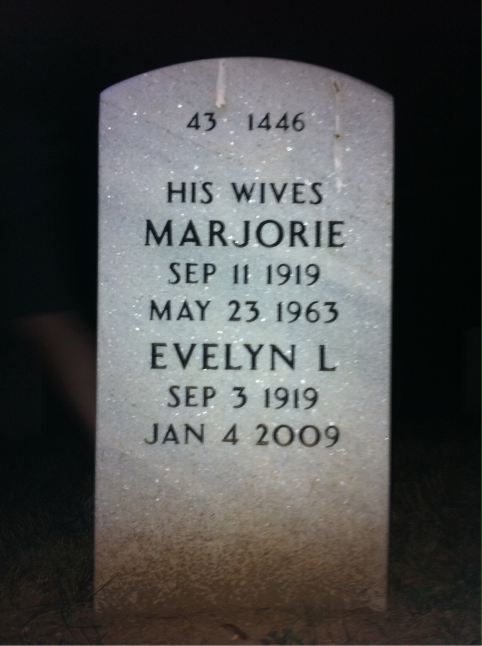 Back of headstone — Wendell Tracy