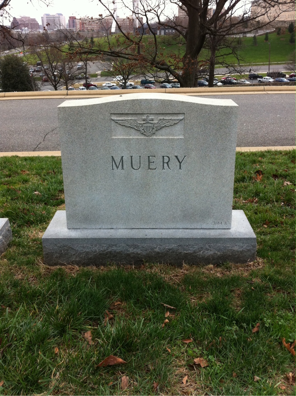 Back of headstone — Louis Muery