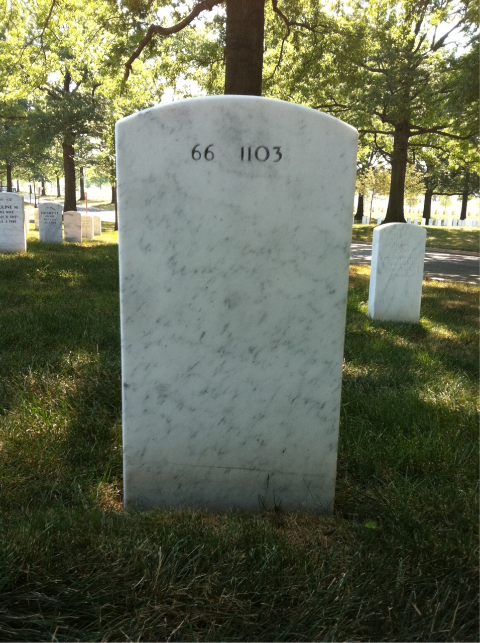 Back of headstone — Phillip Young