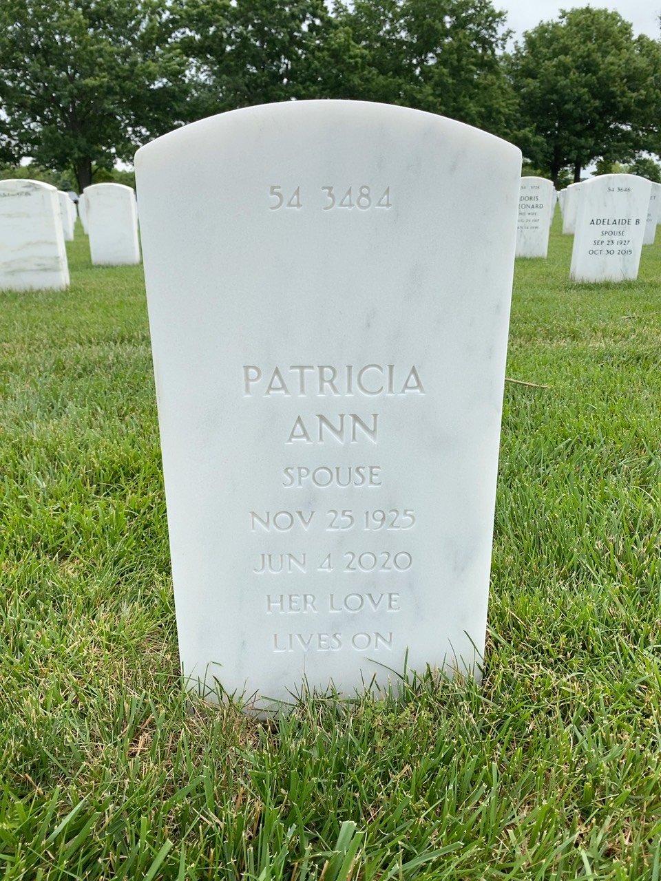 Back of headstone — Donald Koranda