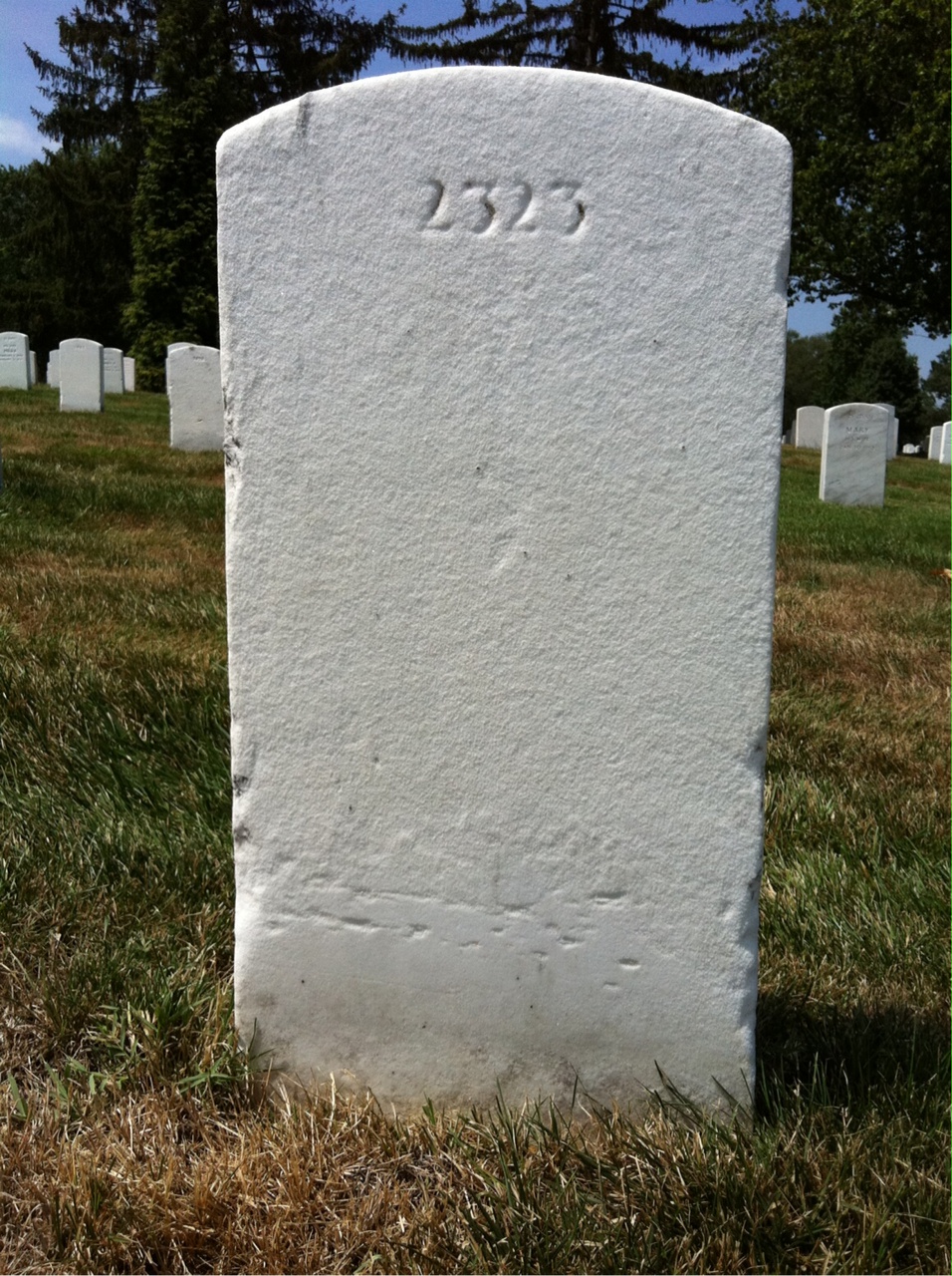 Back of headstone — George Bailey