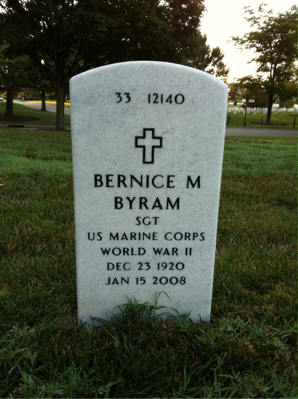 Back of headstone — Ira Byrom