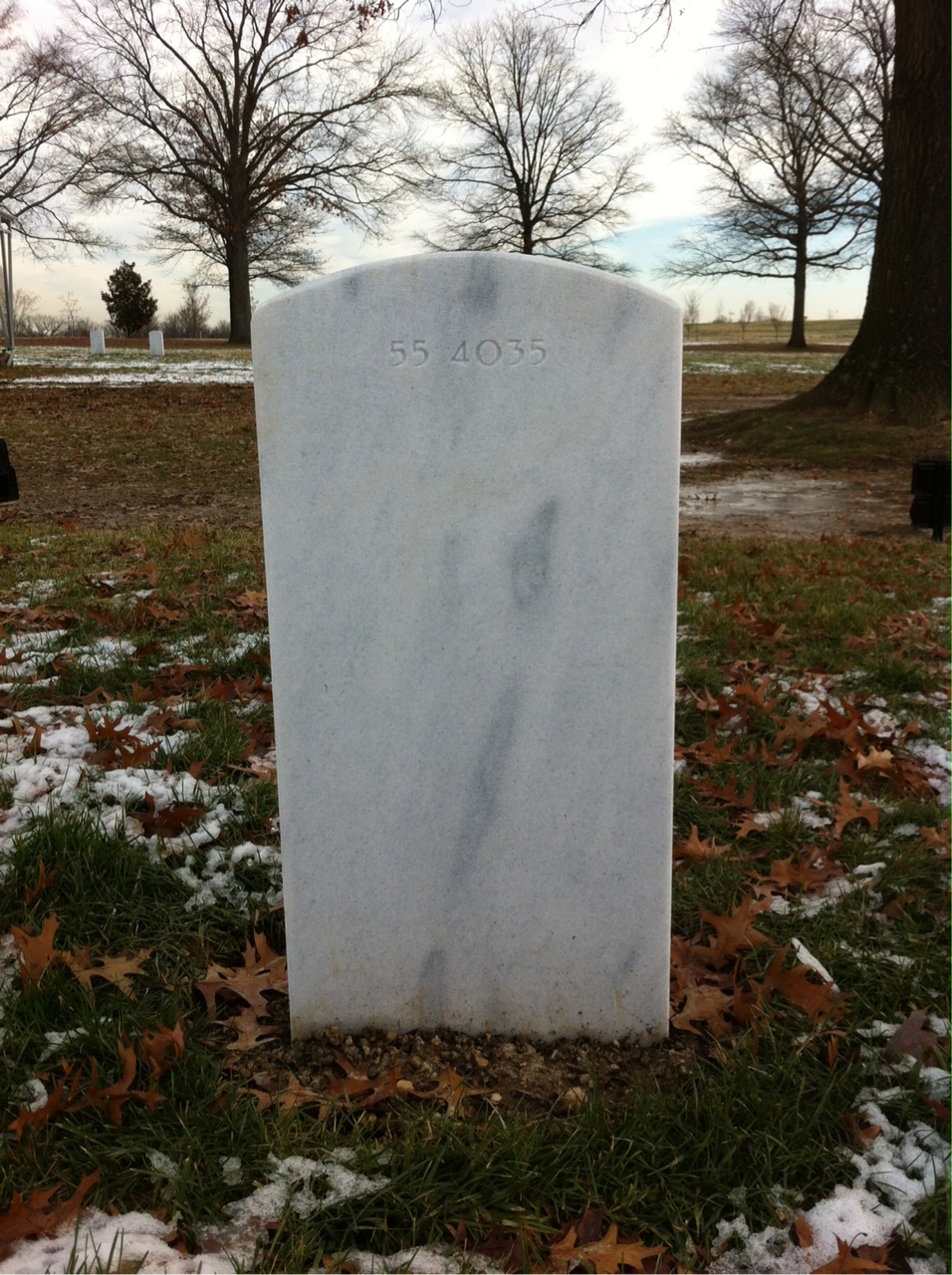 Back of headstone — Wilson A Heefner