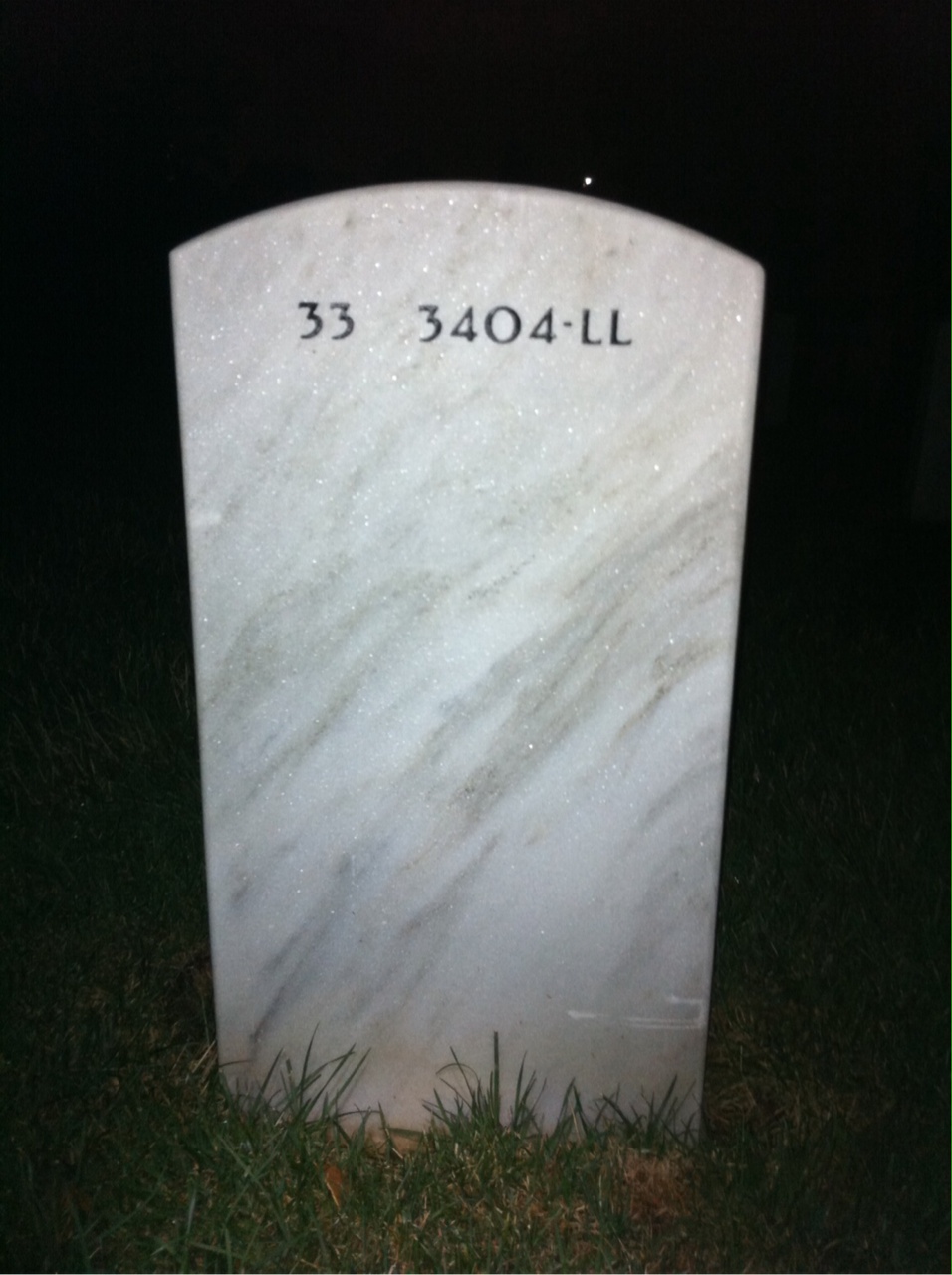 Back of headstone — John Ashmore