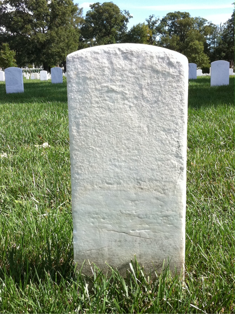 Back of headstone — Andrew Adams