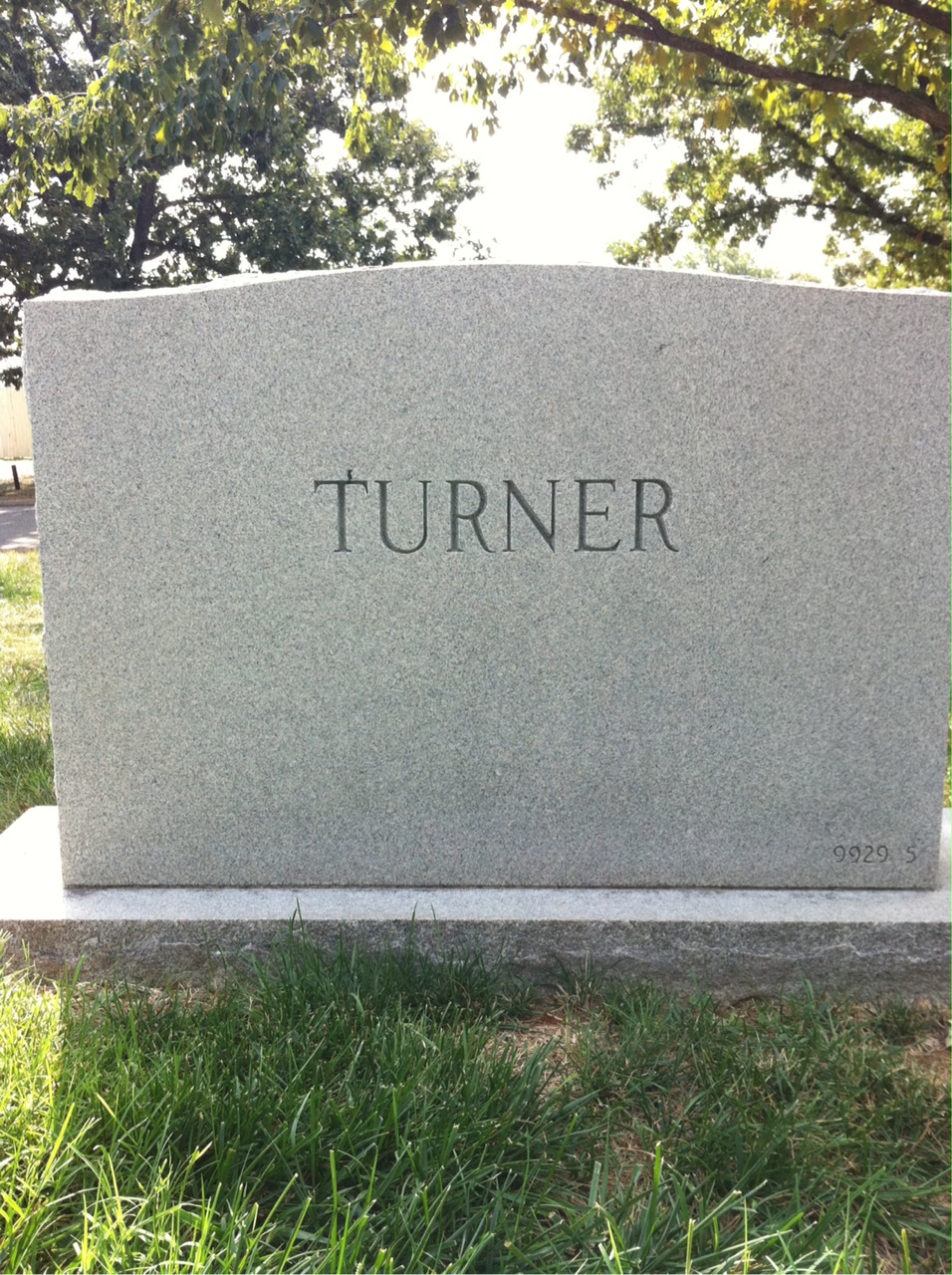 Back of headstone — Jack Turner