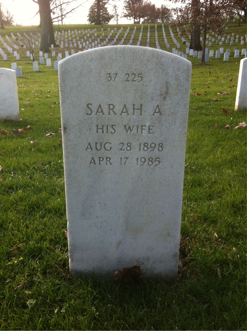 Back of headstone — Theodore H Weigand