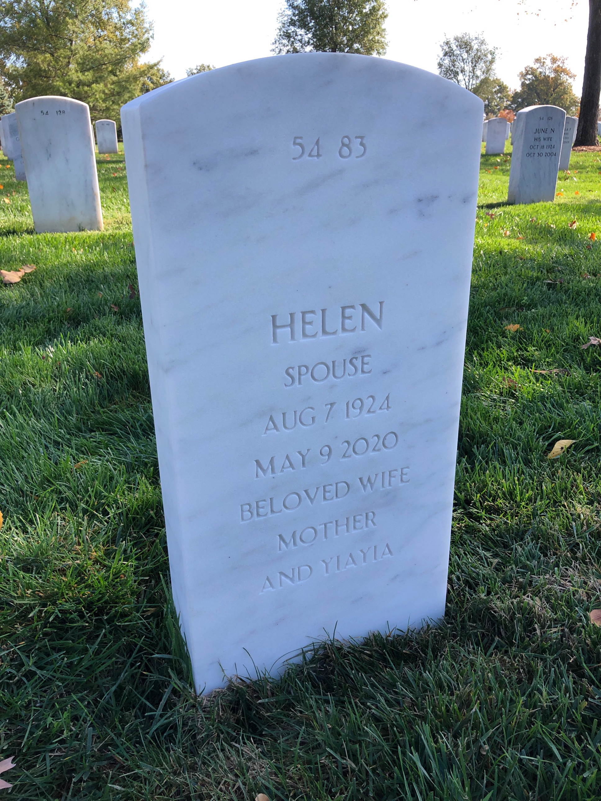 Back of headstone — George Karambelas