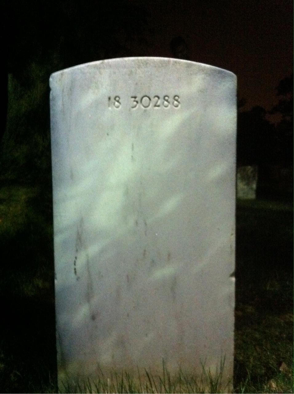 Back of headstone — George Ball