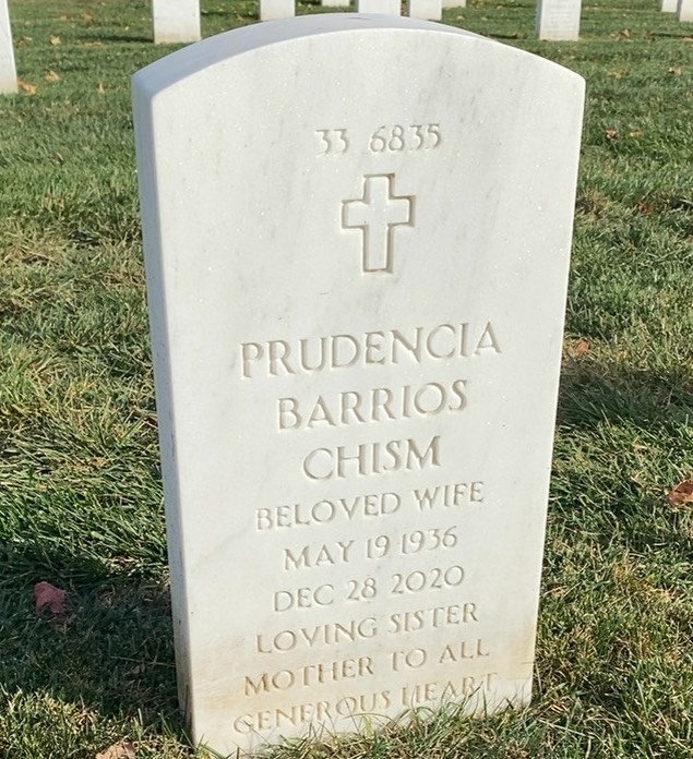 Back of headstone — William Chism