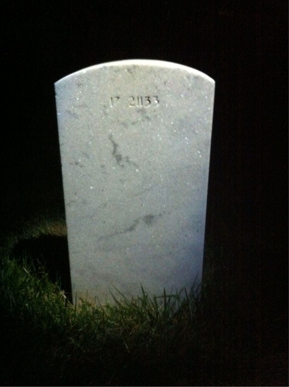 Back of headstone — John Baume