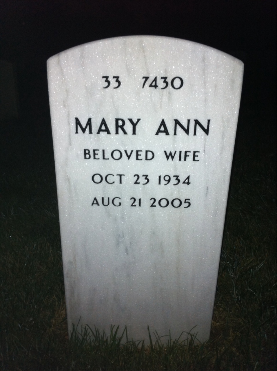 Back of headstone — James Mccarthy