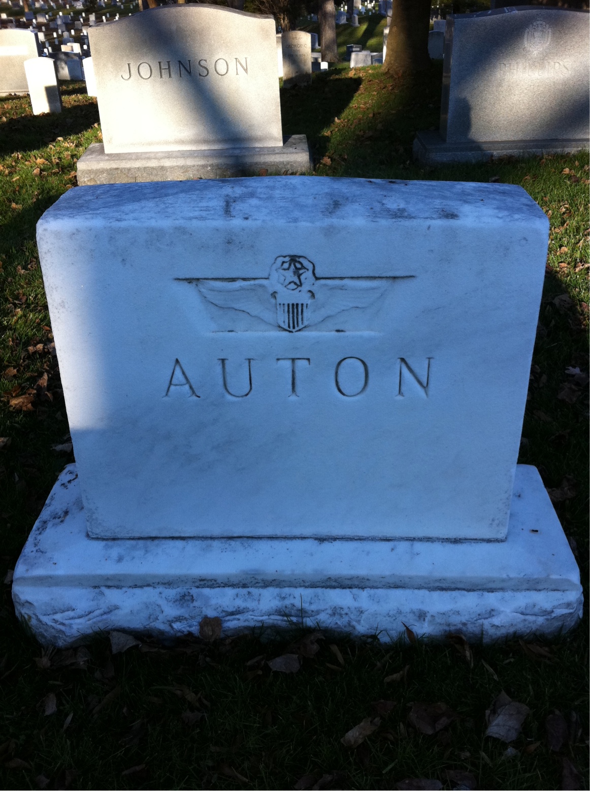 Back of headstone — Jesse Auton