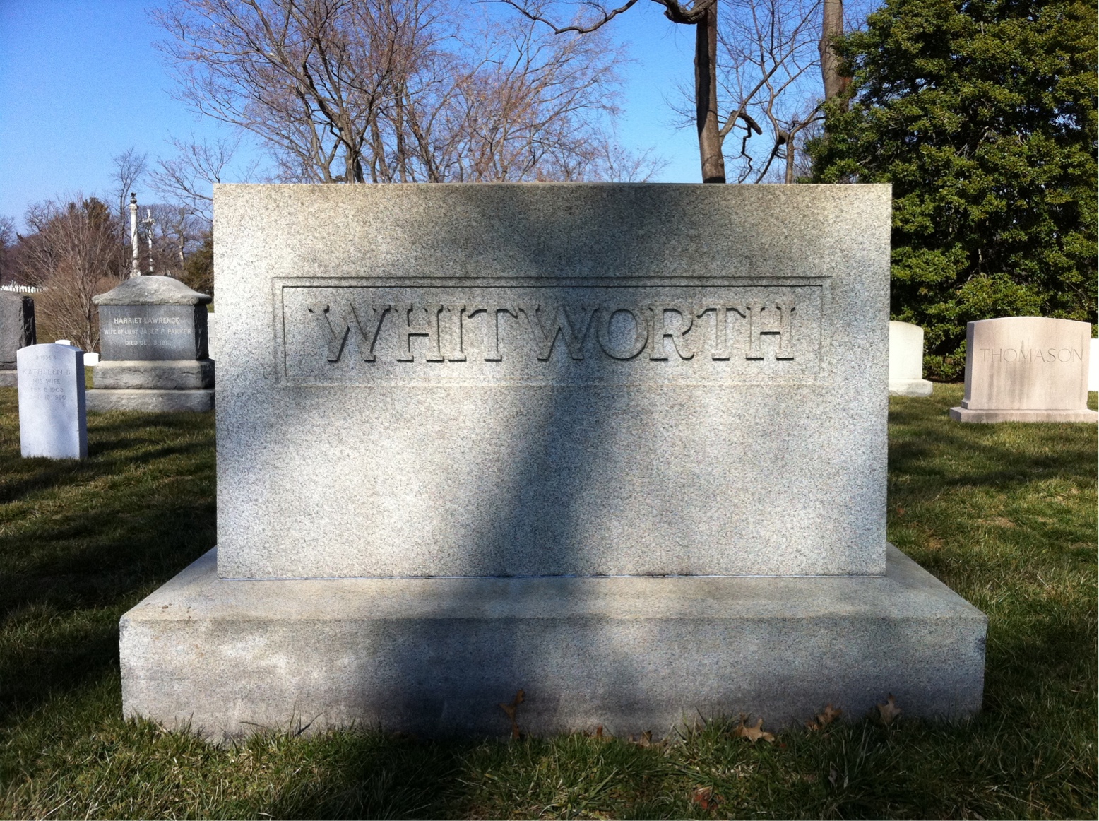 Back of headstone — Walter Milstead