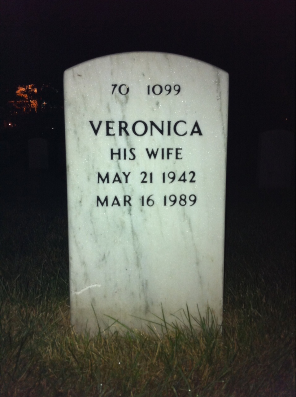 Back of headstone — Ronald Jones