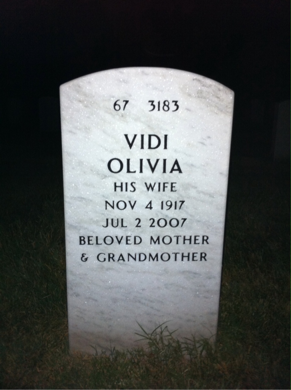 Back of headstone — Arthur Johnson