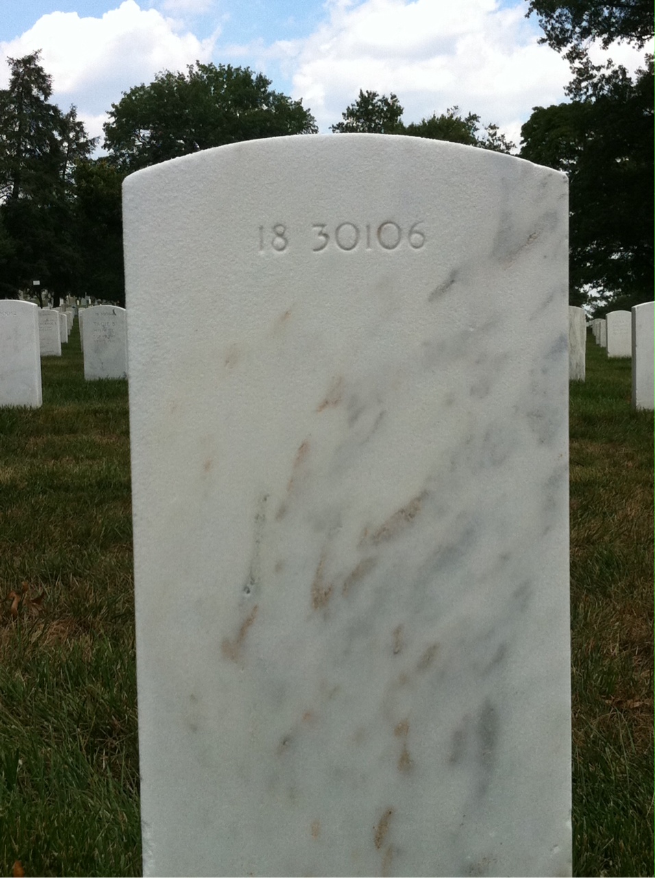 Back of headstone — Kirke Austin